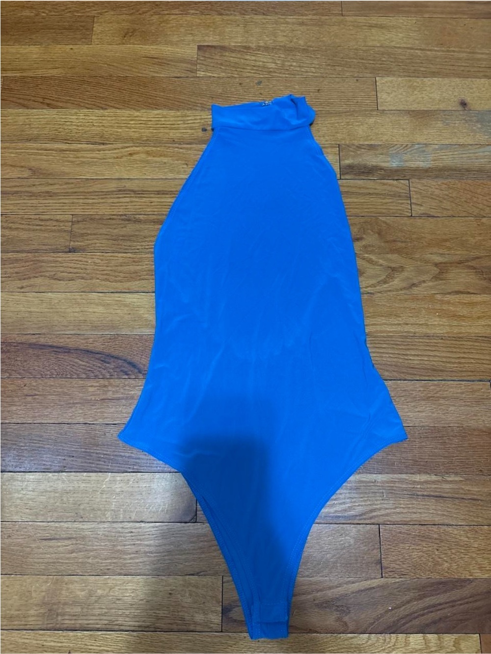 Olivaceous Royal Blue Scoop-Back Bodysuit
